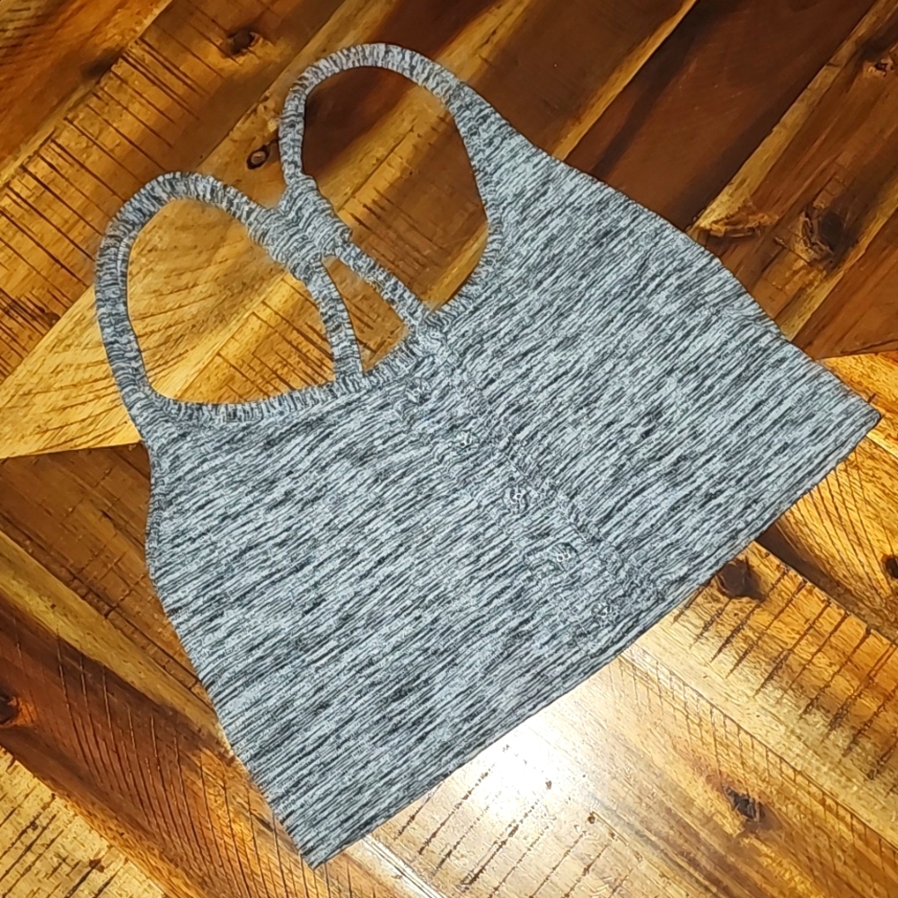 FP Movement by Free People marled gray adjustable racerback bralette XS/S